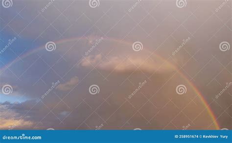 Blue Sky and Clouds with Rainbow. Stock Photo - Image of background ...