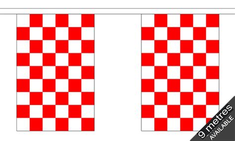 Red & White Checkered Bunting (9 metres) - FlagMan