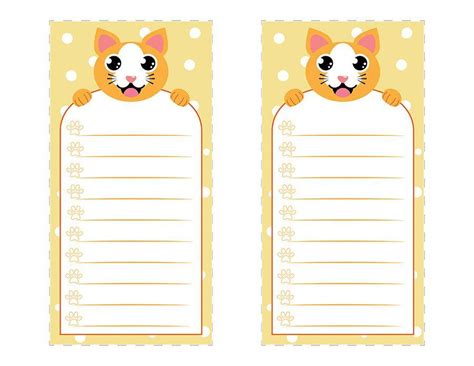 Cute Cat Notepad Printable | The Digital Download Shop