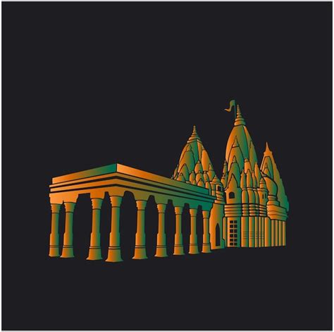 Premium Vector | Kashi Vishwanath temple lord Shiva temple icon Kashi ...