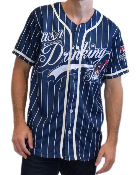 USA Drinking Team (White Pinstripe) Baseball Jersey