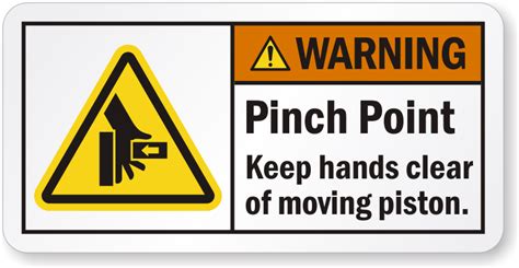 Pinch Point Keep Hands Clear ANSI Warning Label | Ships Fast, SKU: LB-2278