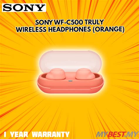 SONY WF-C500 TRULY WIRELESS HEADPHONES (ORANGE)