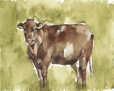 Cow In The Field II Painting by Jennifer Goldberger - Fine Art America