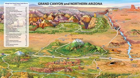 Area Map - Grand Canyon South Rim