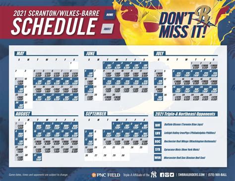 Scranton/Wilkes-Barre RailRiders Announces 2021 Game Times - The Greater Scranton Chamber