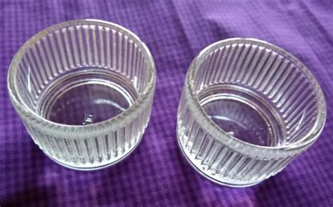 VINTAGE CRYSTAL CLEAR Fluted Glass Bird Cage Round Cups Made in USA (Pair) $14.00 - PicClick