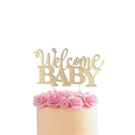 Welcome Baby Cake Topper - Gold & Silver Toppers - XOXOKristen