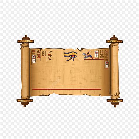 Papyrus Scroll Vector Design Images, Ancient Egypt Papyrus Scroll With Wooden Rod, Egypt ...