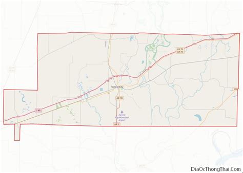 Map of St. Francis County, Arkansas