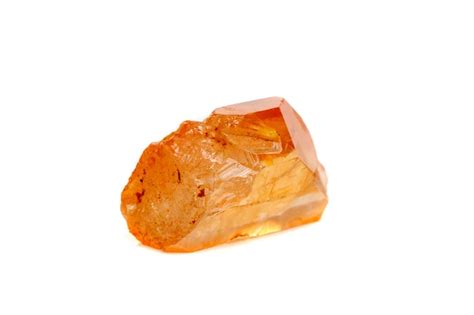 Premium Photo | Macro mineral stone lemurian crystal a white background