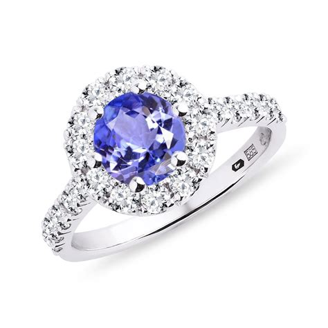 Fine White Gold Ring with Tanzanite and Brilliants | KLENOTA