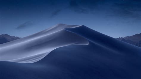 macOS Mojave Wallpaper 4K, Moon light, Sand Dunes