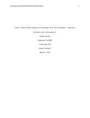 Misconception in psychology Article 1.docx - Running head: MISCONCEPTIONS IN PSYCHOLOGY Article ...