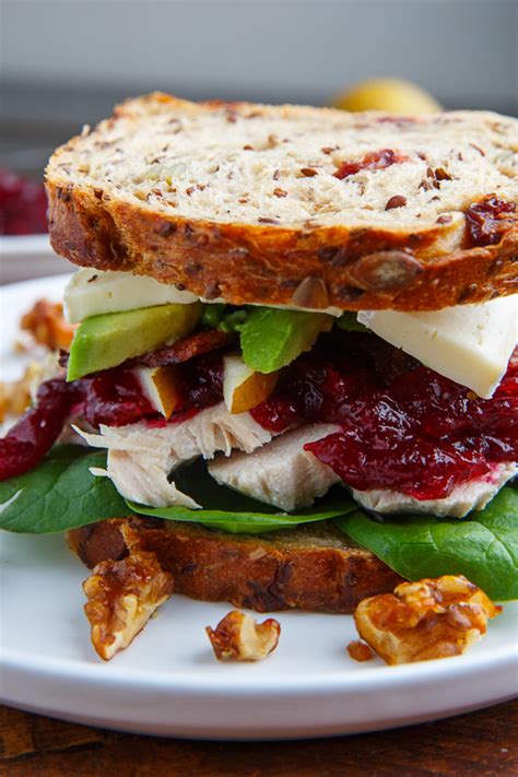 Turkey, Cranberry, Brie and Pear Sandwiches with Avocado and Bacon ...