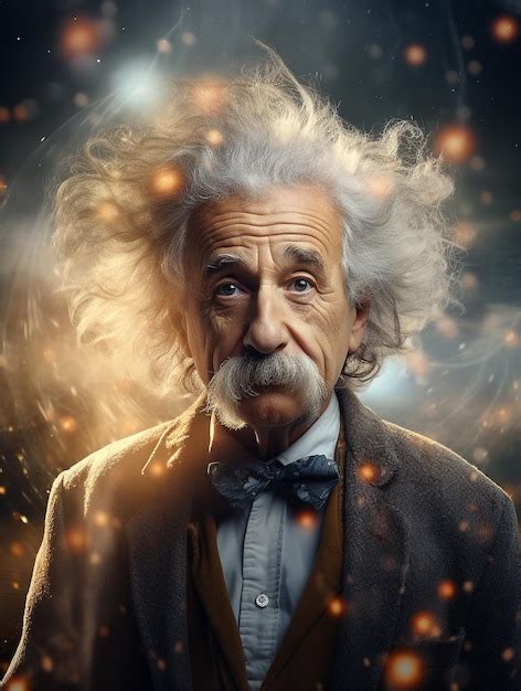 Albert Einstein with Science Cosmic Background | Premium AI-generated image