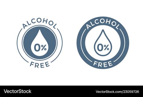 Alcohol free icon skin and body care cosmetic Vector Image