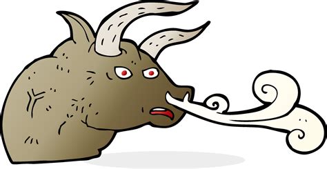 cartoon snorting bull head 11181142 Vector Art at Vecteezy