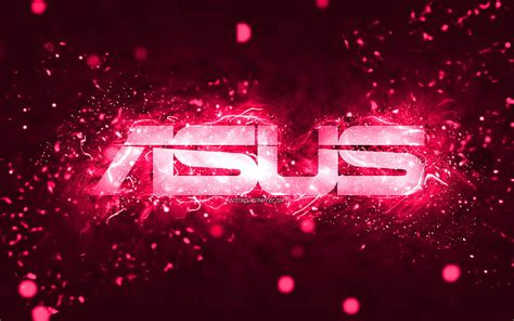 Asus pink logo, , pink neon lights, creative, pink abstract background ...