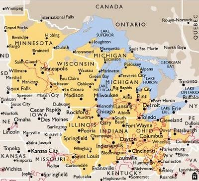 Map Midwest Usa