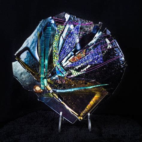 Blue Dichroic Glass Abstract Sculpture Bold Colors Art | Abstract sculpture, Colorful art ...