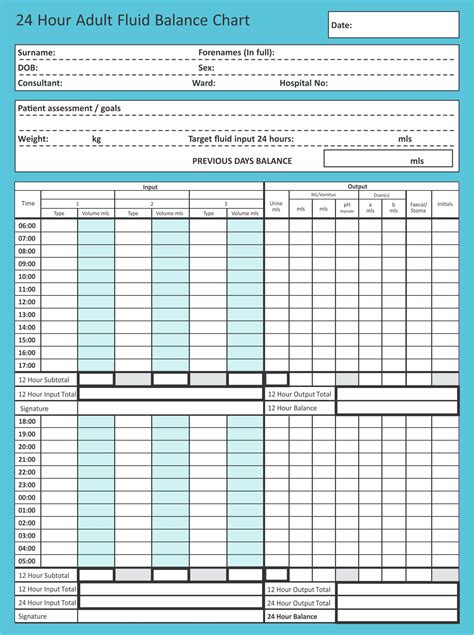 Printable Fluid Chart Template - Printable World Holiday