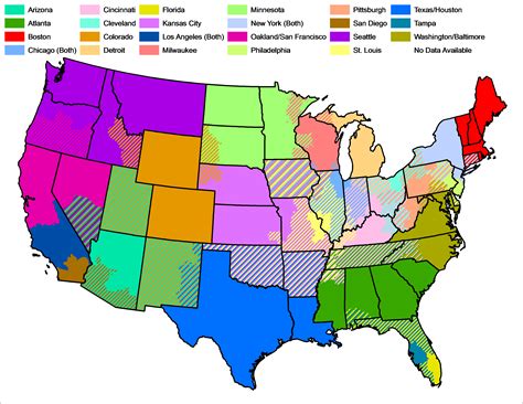 Major League Baseball Blackout Policy Map [3300x2550] : r/MapPorn