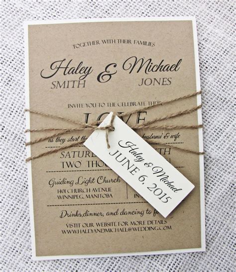 Printable Rustic Wedding Invitations