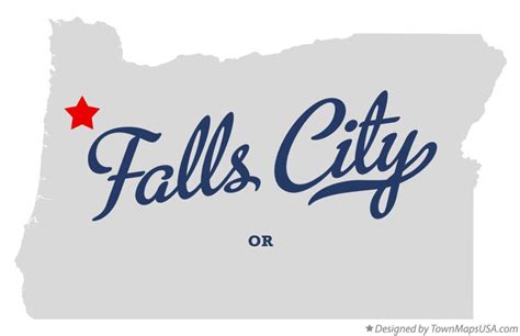 Map of Falls City, OR, Oregon