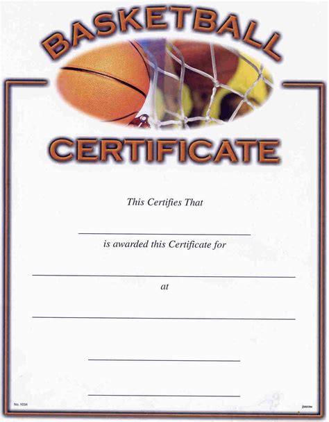 Basketball Award Certificate to Print | Activity Shelter