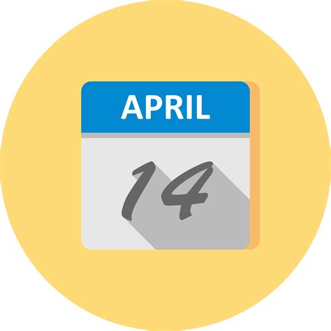 April 14th Date on a Single Day Calendar 497887 Vector Art at Vecteezy