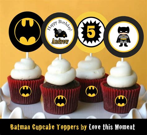 Batman Cupcake Toppers by Love this Moment