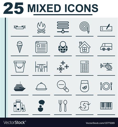 Set 25 universal editable icons can be used Vector Image