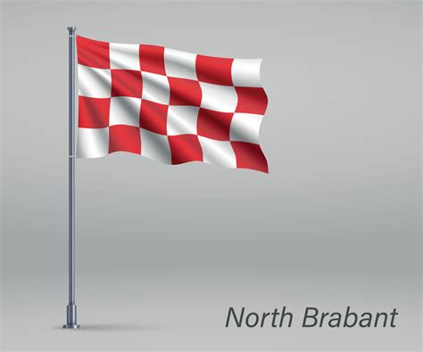 Waving flag of North Brabant - province of Netherlands on flagpo 6473810 Vector Art at Vecteezy