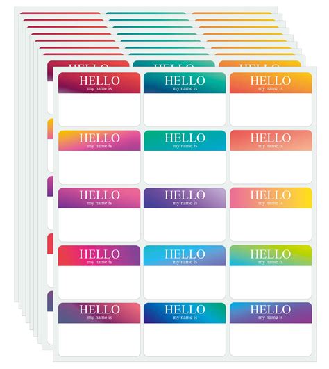 Buy 345 Pcs Name Tags Rainbow Sticker, Hello My Name is Stickers 15 ...