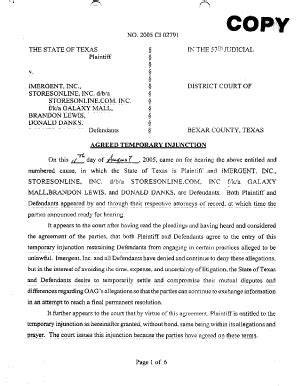 Temporary Injunction - Fill and Sign Printable Template Online