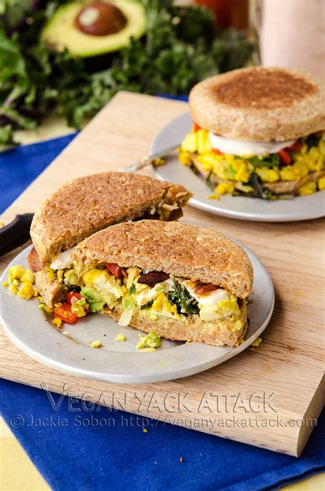 Tofu Scramble Breakfast Sandwiches - Vegan Yack Attack