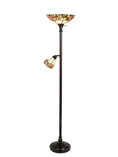 Springdale 70"H Brune Garden Tiffany Torchiere Lamp with Side Light - Walmart.com
