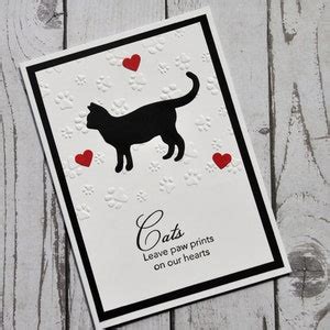 Handmade Black Cat Memorial Card, Black Cat Sympathy Card, Black Cat ...