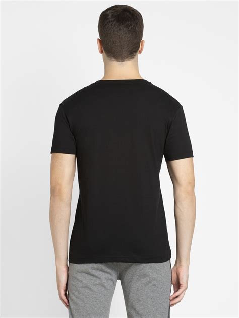 Buy Black Regular Fit V Neck Half Sleeve T-Shirt for Men 2726 | Jockey ...