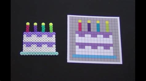 How To Make A Cute Perler Bead Birthday Cake - YouTube