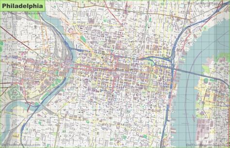 Large Detailed Street Map Of Philadelphia with Philadelphia Street Map ...