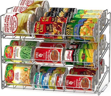 Stackable Can Rack Organizer Can Storage Dispenser 36 Cans for Kitchen Cabinet | eBay