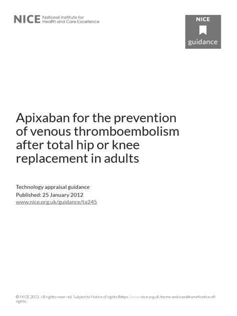 Apixaban For The Prevention of Venous Thromboembolism After Total Hip ...