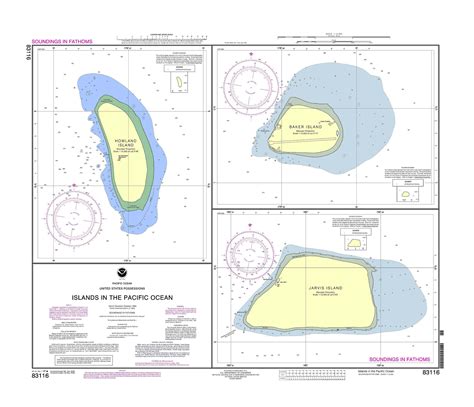 Large map of islands in the Pacific Ocean - Howland Island, Baker Island and Jarvis Island ...