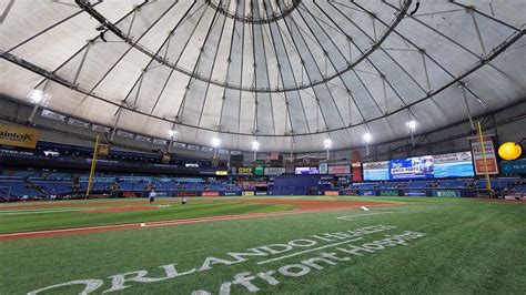 Roof of Tropicana Field, home of MLB's Tampa Bay Rays, ripped open by ...