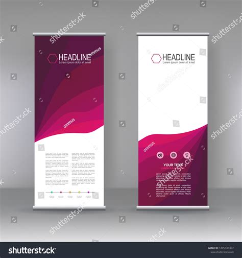 Vertical Banner Stand Template Design Infographics Stock Vector ...