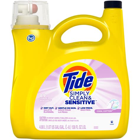 Tide Simply Clean & Sensitive HE Liquid Laundry Detergent, Cool Cotton ...