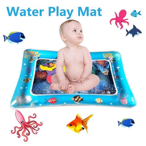 65x50cm Baby Kids Water Play Mat Inflatable Pad with Cute Floating fish Toys Baby learning toys ...