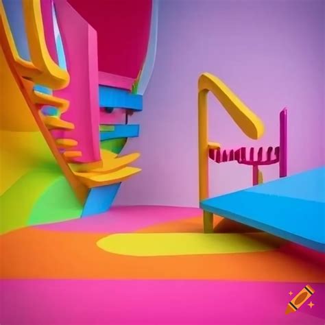 Colorful surrealist playground